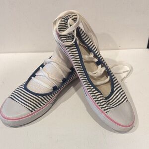 VINTAGE Colin Stuart Navy and White Striped Sneakers